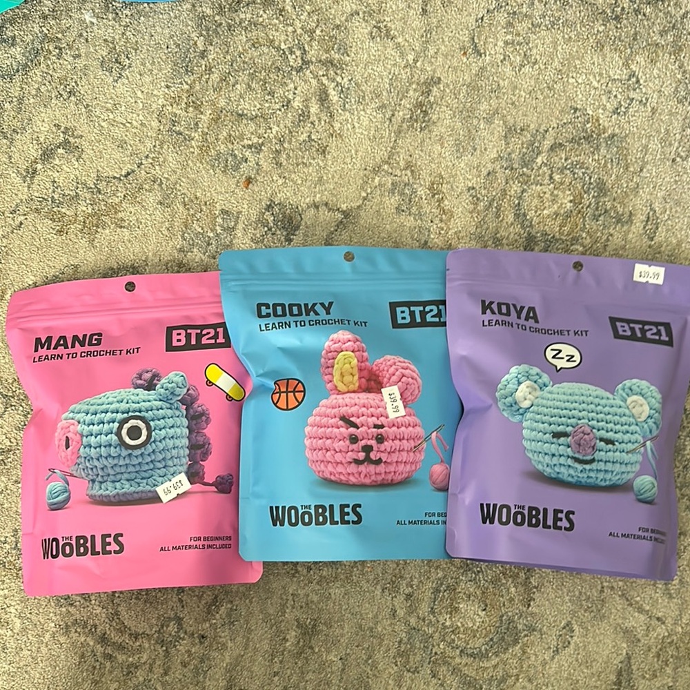 BT21 Crochet Kit Set - Mang, Cooky, Koya